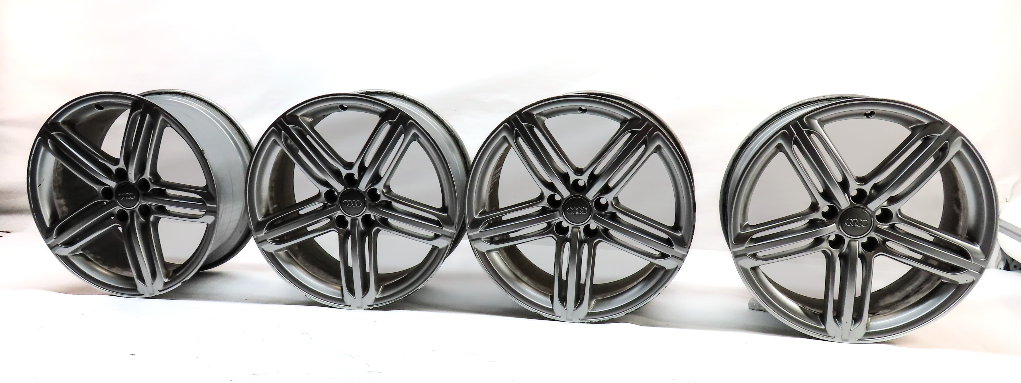 09-16 AUDI A4 S4 (B8 8K) 19x8.5 ALUMINUM ALLOY 5-TRIPLE SPOKE WHEEL RIM SET/4 — exact item pictured
